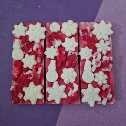 Candy Cane Snowman soy snap bar wax melt