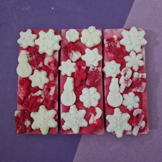 Candy Cane Snowman soy snap bar wax melt