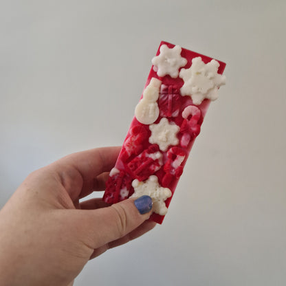 Candy Cane Snowman soy snap bar wax melt