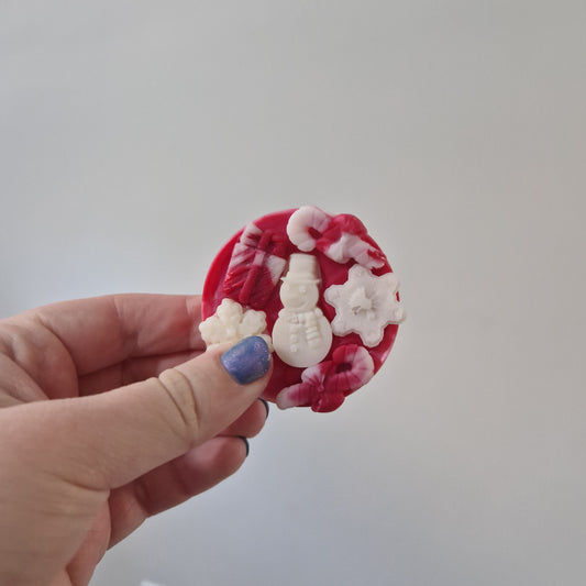 Candy Cane Snowman soy block wax melt