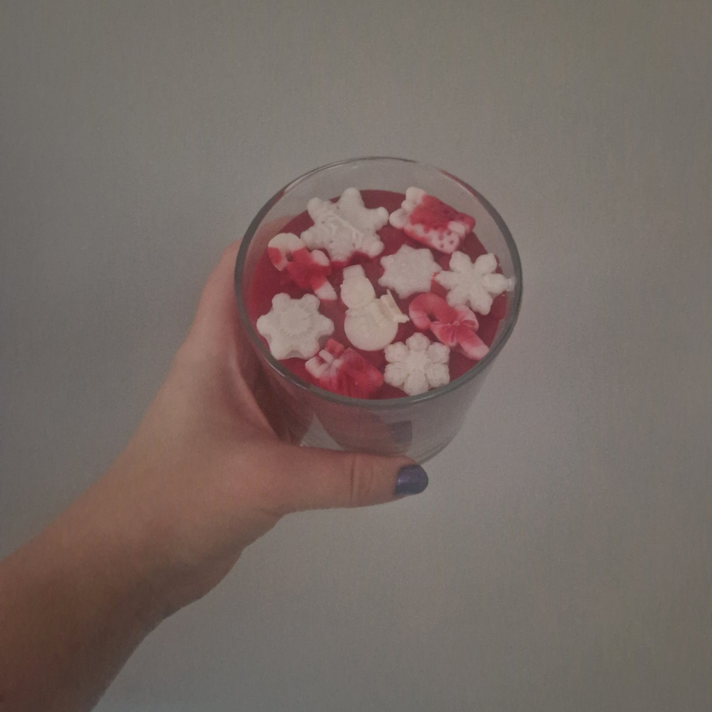 Candy Cane Snowman soy 8oz candle