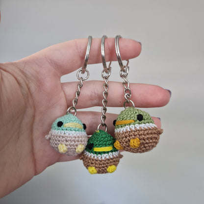 Mallard Duck micro crochet keyring