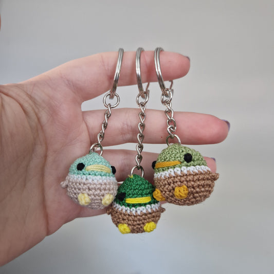 Mallard Duck micro crochet keyring