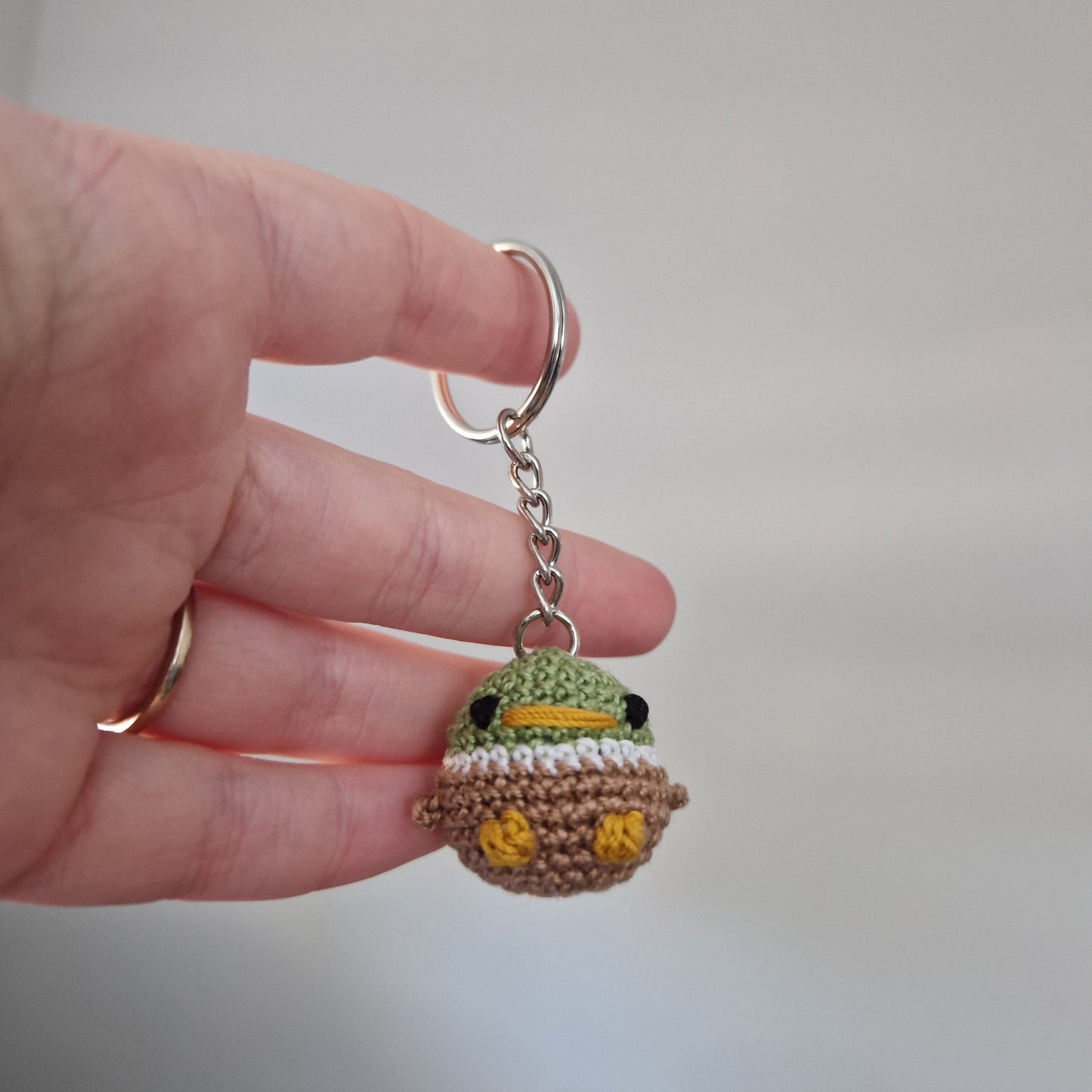 Mallard Duck micro crochet keyring