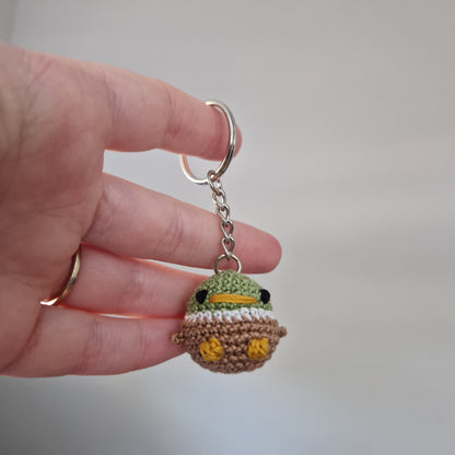 Mallard Duck micro crochet keyring