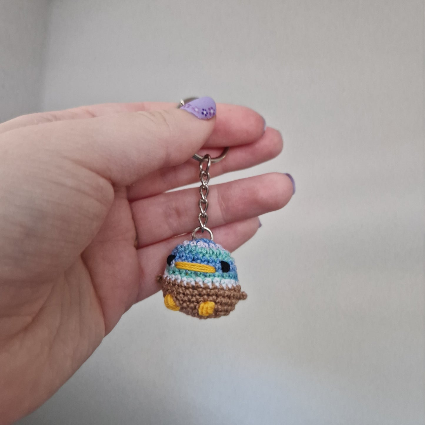 Mallard Duck micro crochet keyring