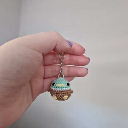 Mallard Duck micro crochet keyring