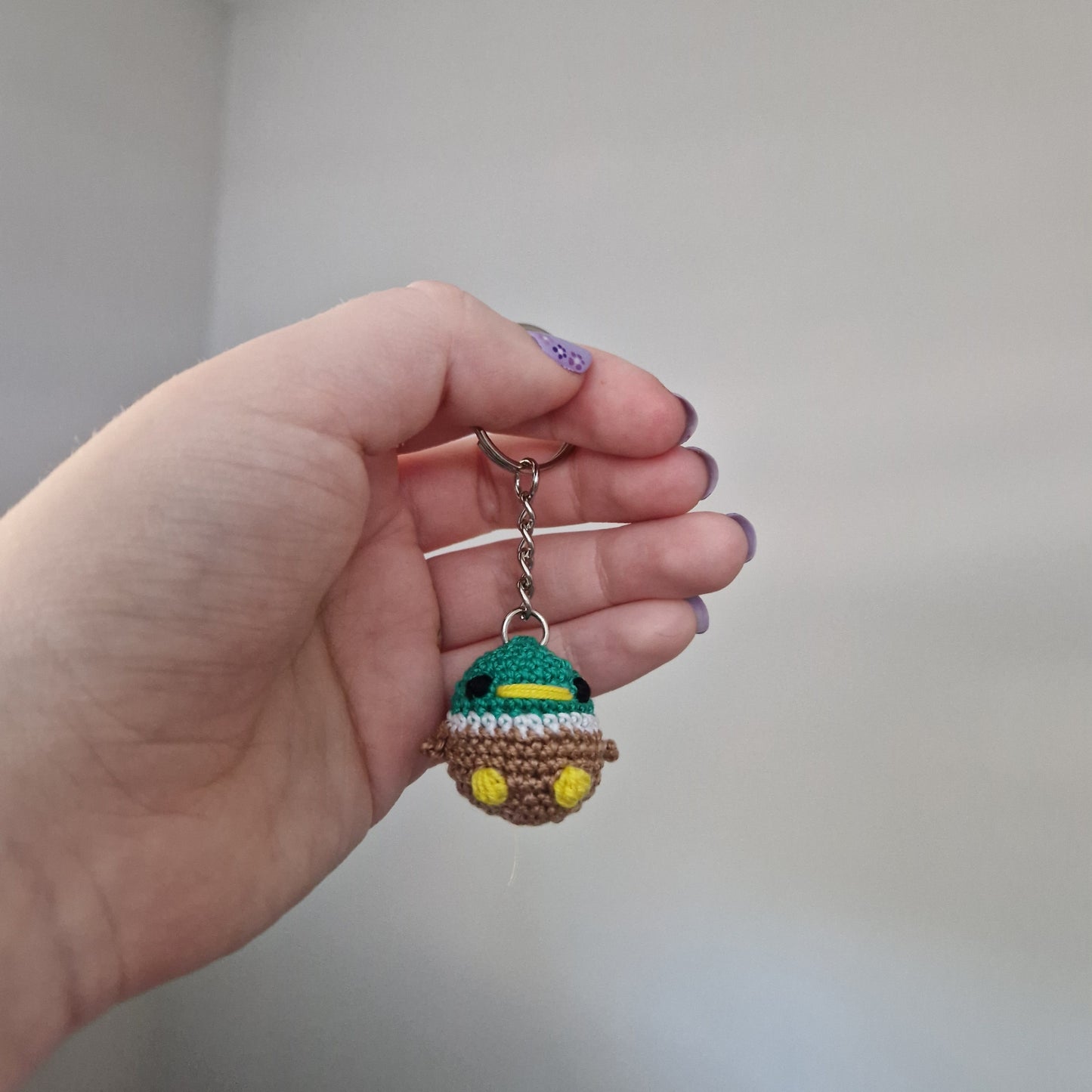 Mallard Duck micro crochet keyring