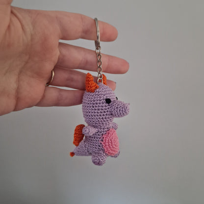 Lilac imagination dragon micro crochet keyring