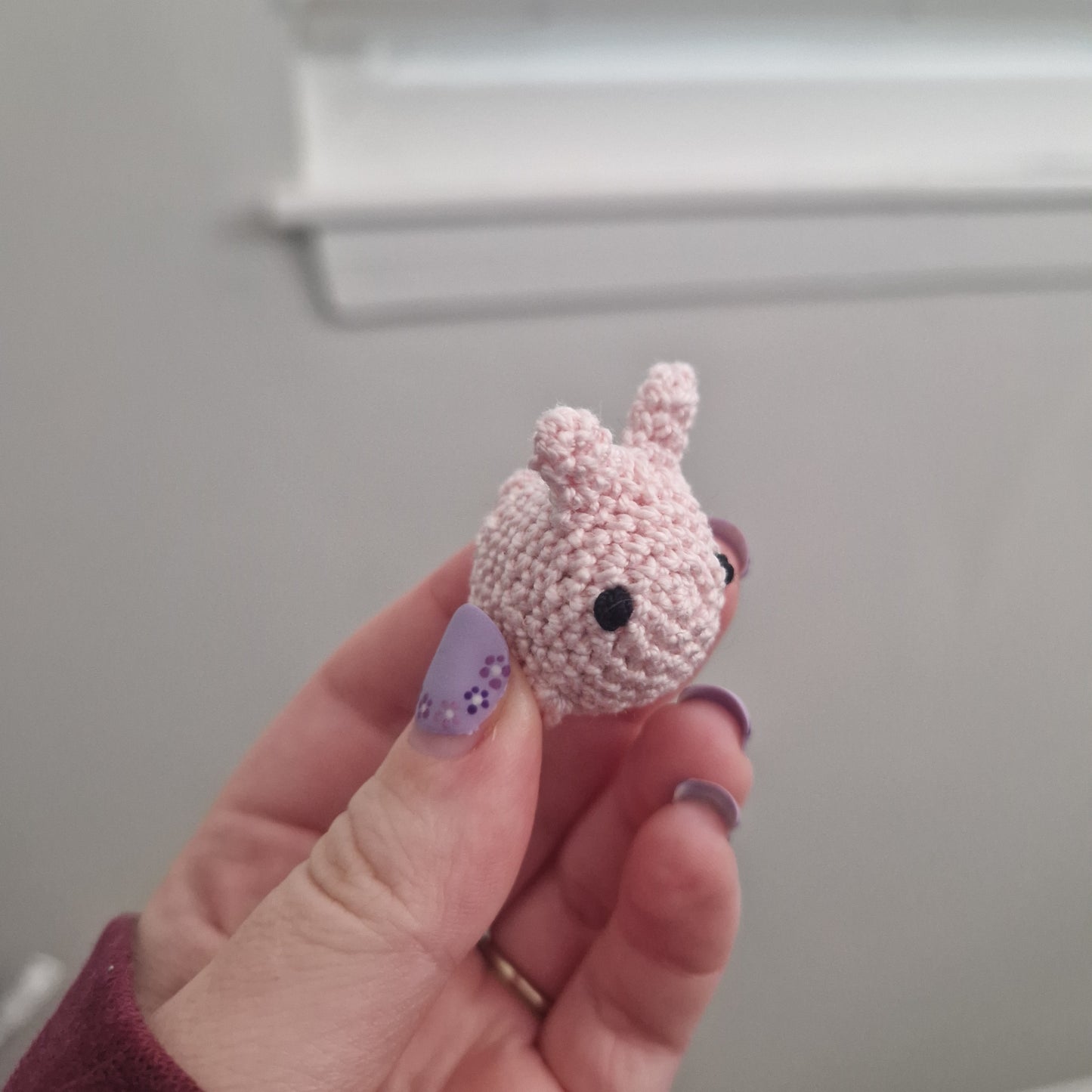 Bunny rabbit micro crochet keyring