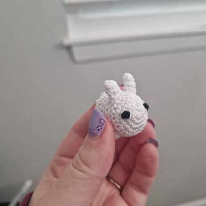 Bunny rabbit micro crochet keyring