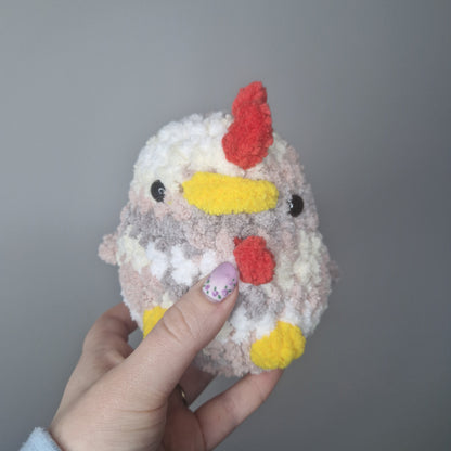 Yellow chicken fluffy small crochet plushie