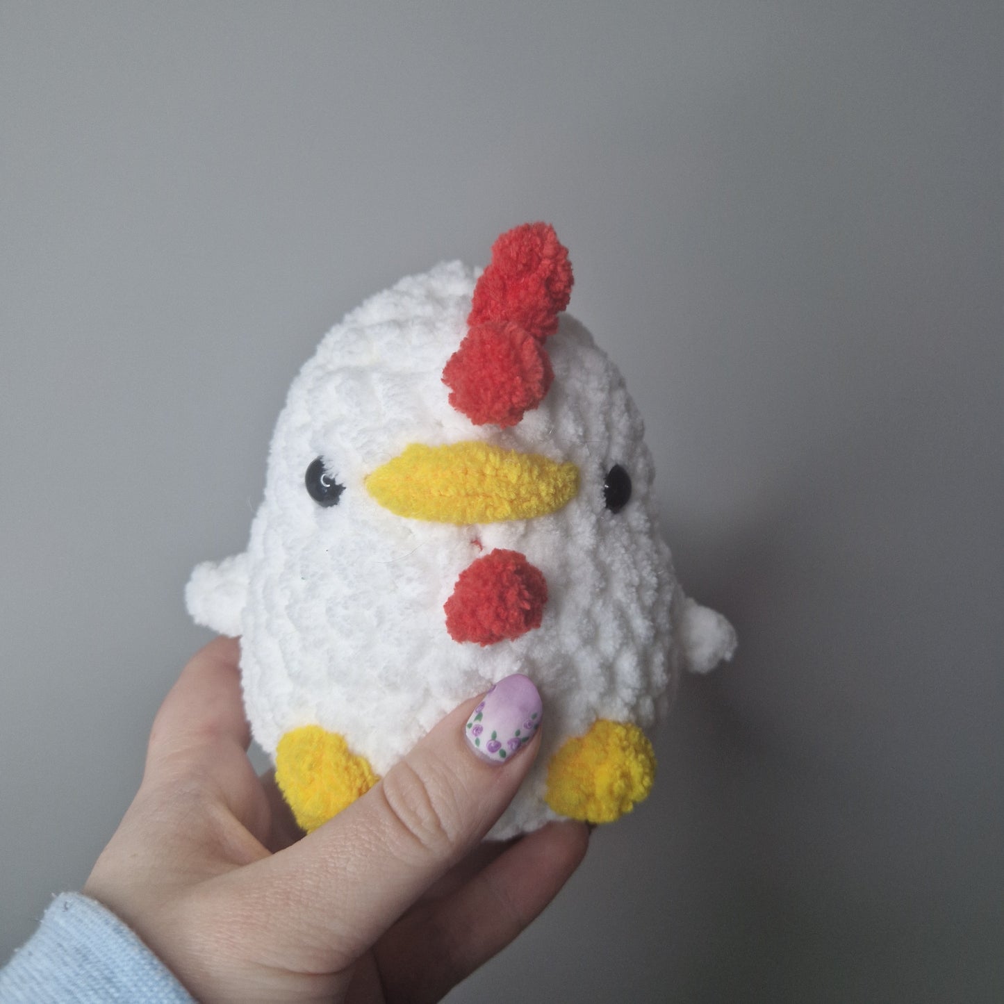 Yellow chicken fluffy small crochet plushie