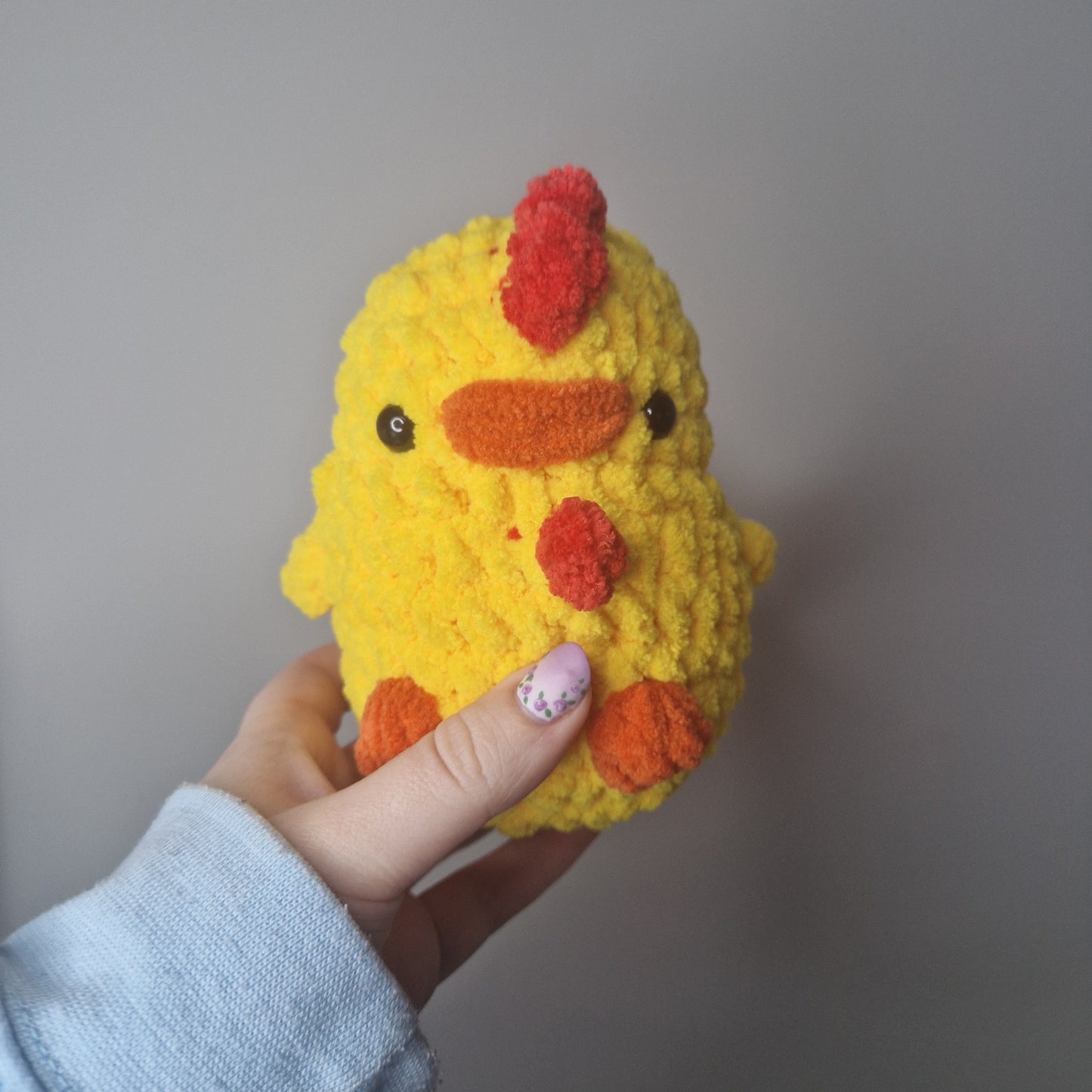 Yellow chicken fluffy small crochet plushie