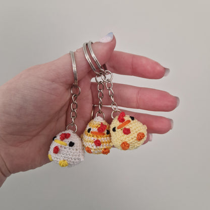 Chicken micro crochet keyring
