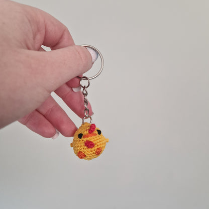 Chicken micro crochet keyring