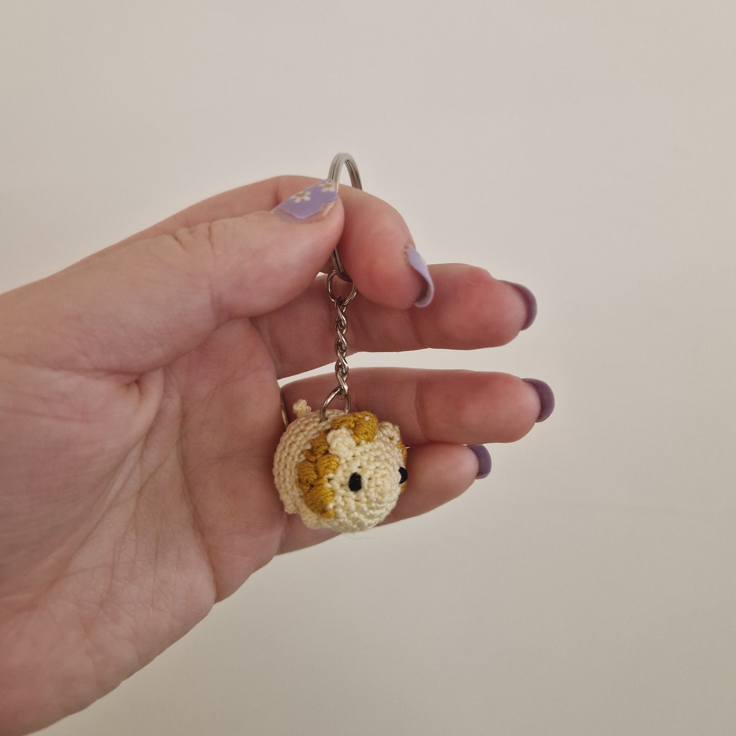 Lion micro crochet keyring