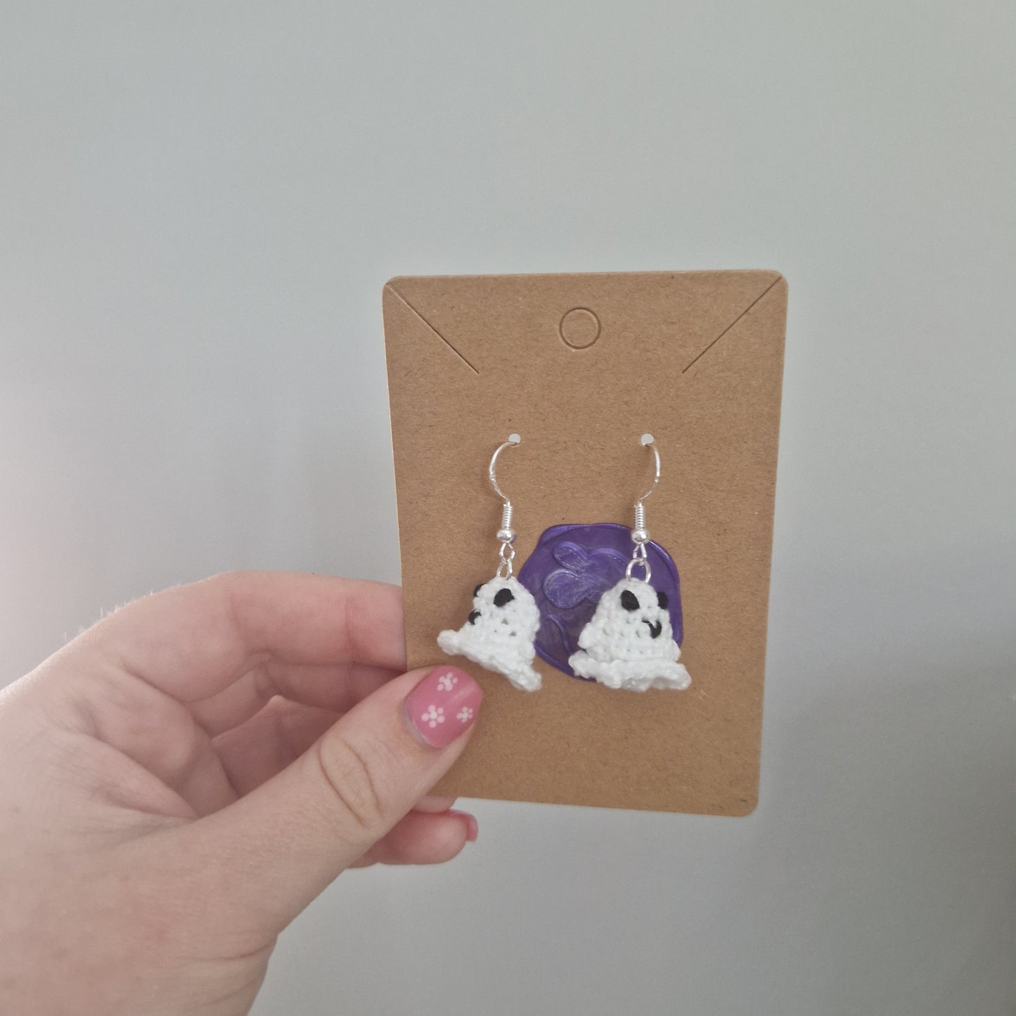 Ghost microcrochet earrings