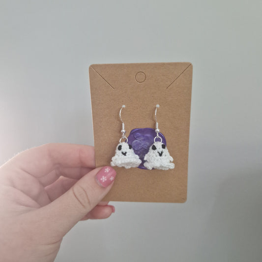 Ghost microcrochet earrings