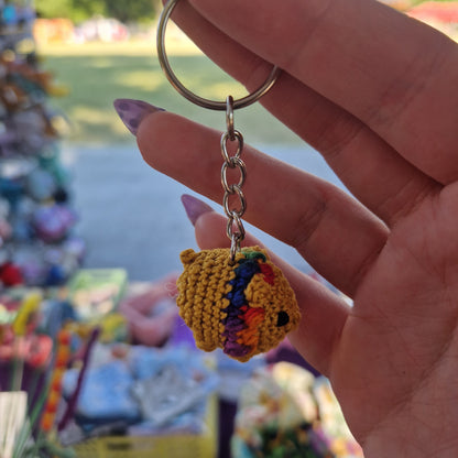 Lion micro crochet keyring