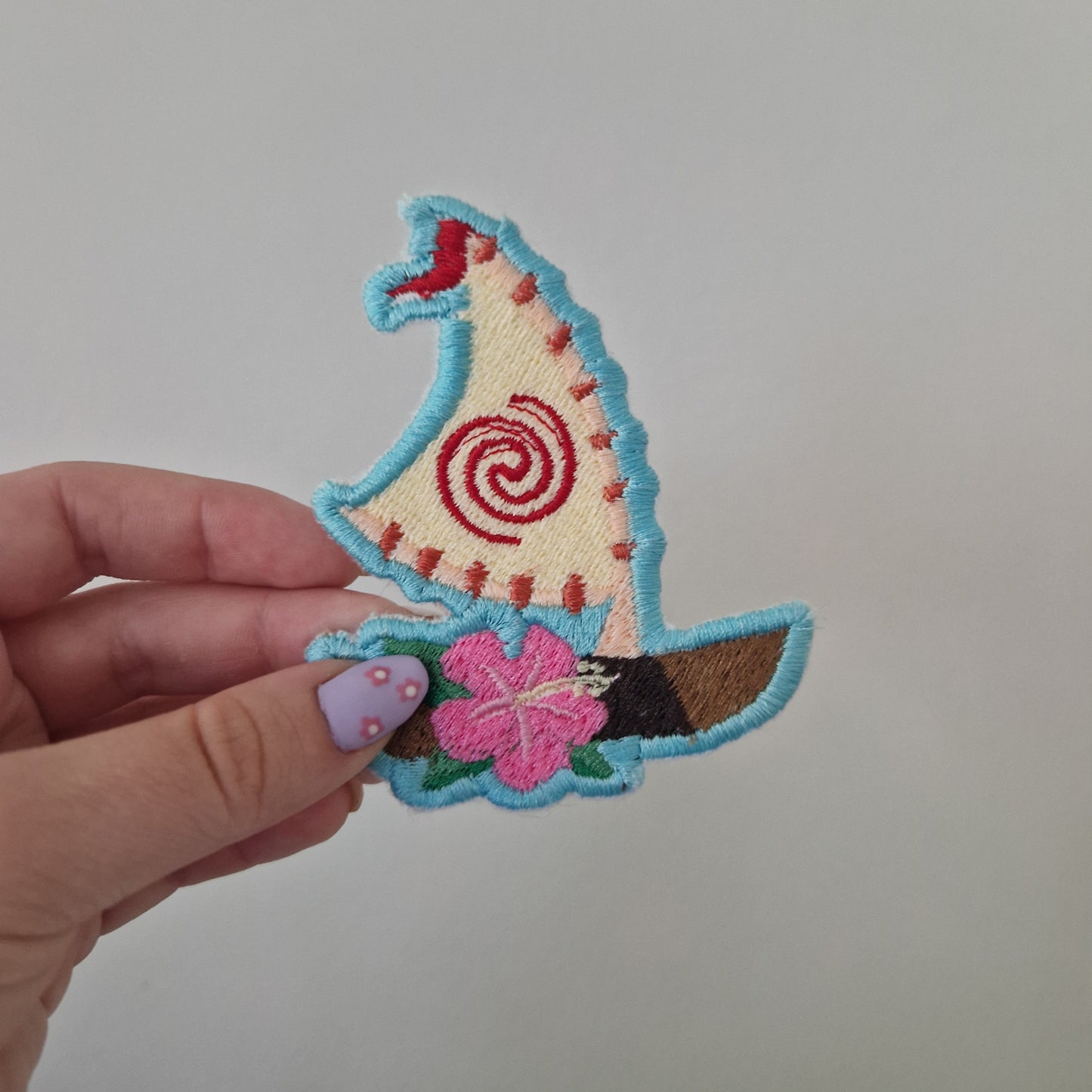 Canoe iron-on embroidered patch