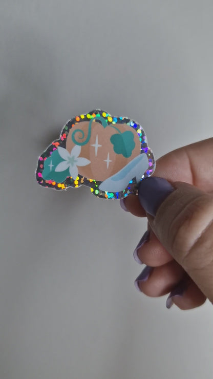 Home Before Midnight sticker with a glitter outline