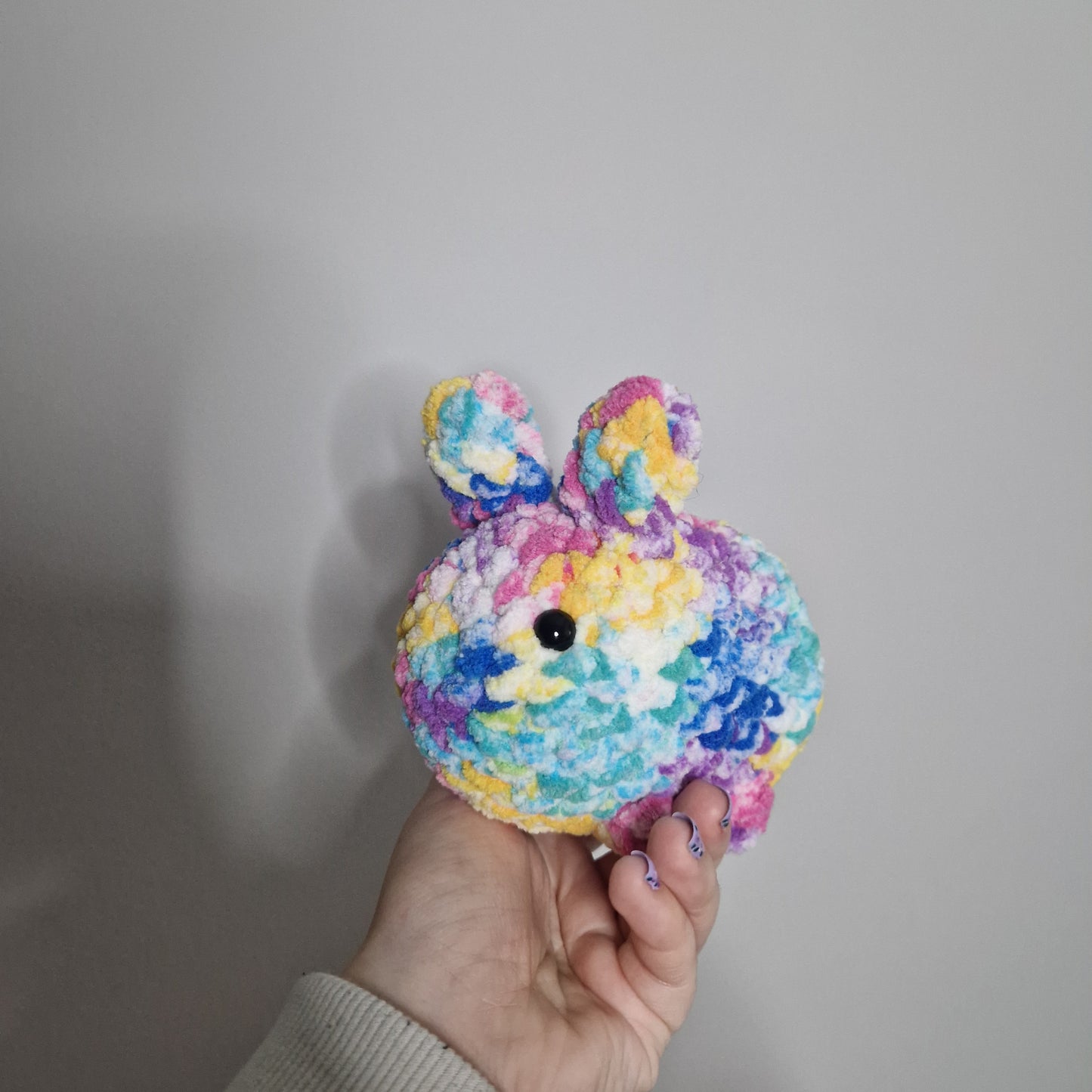 Rainbow bunny rabbit small crochet plushie