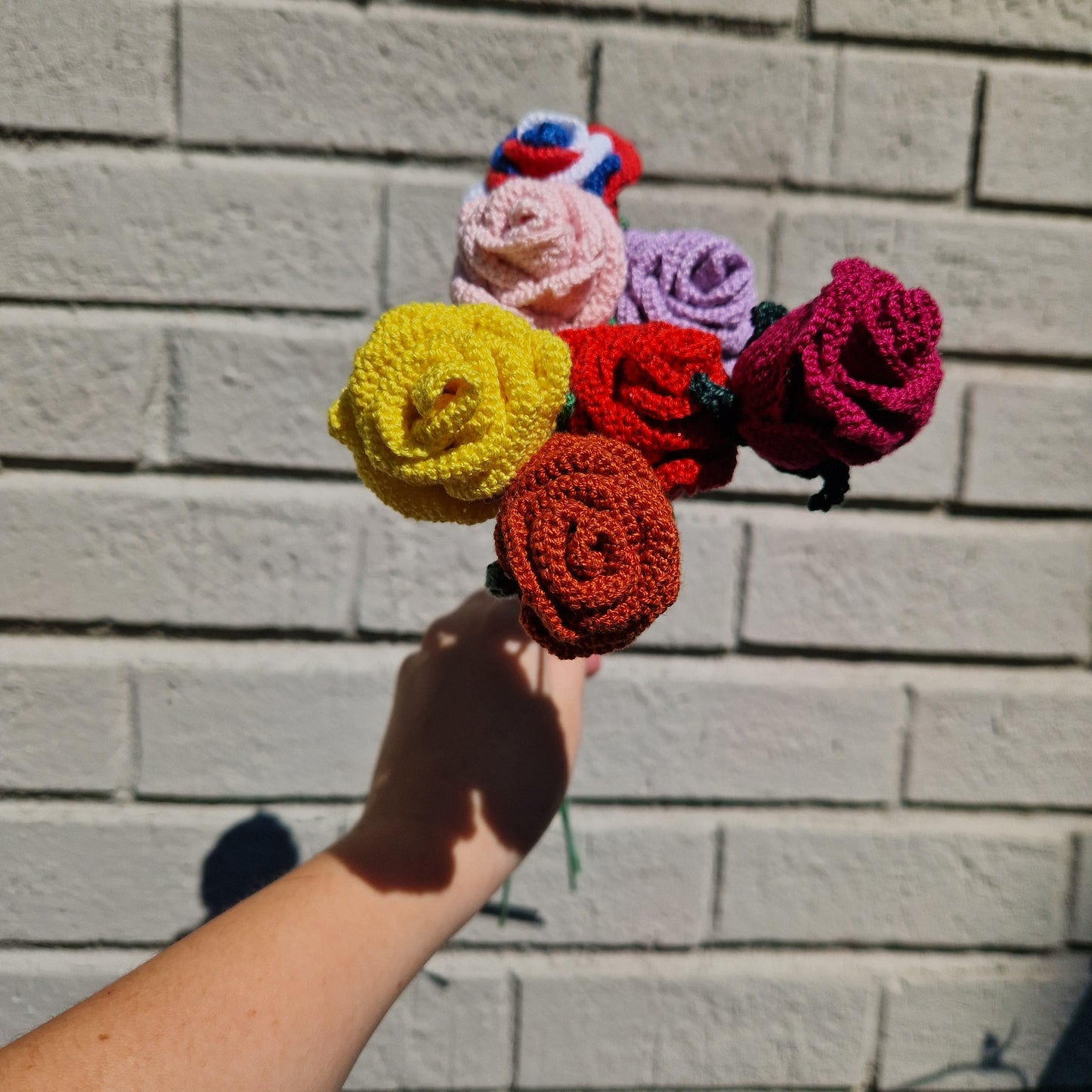 Rose microcrochet stem - ready to ship