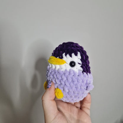 Purple penguin small crochet plushie