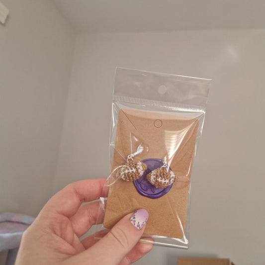 American football microcrochet earrings
