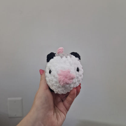Grey opossum crochet plushie