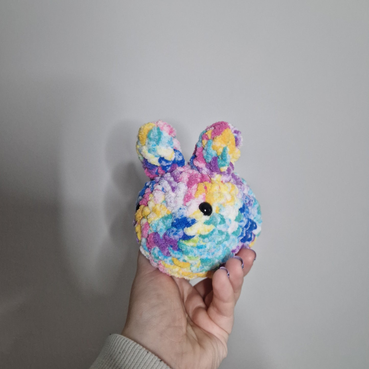Rainbow bunny rabbit small crochet plushie