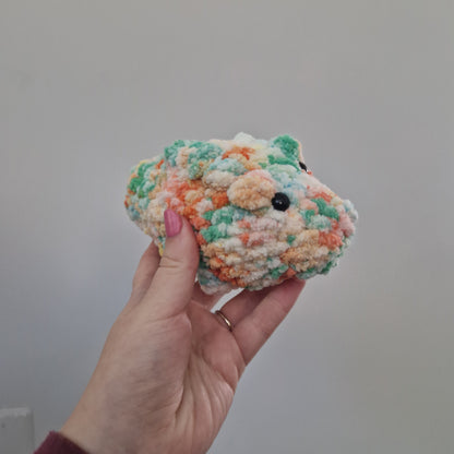 Orange and green alligator / crocodile crochet plushie