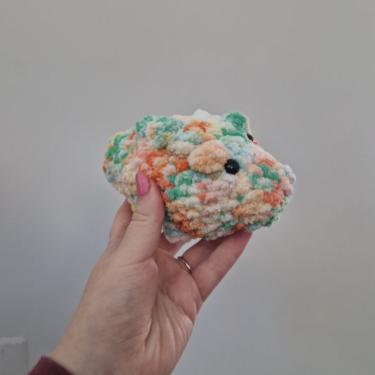 Orange and green alligator / crocodile crochet plushie