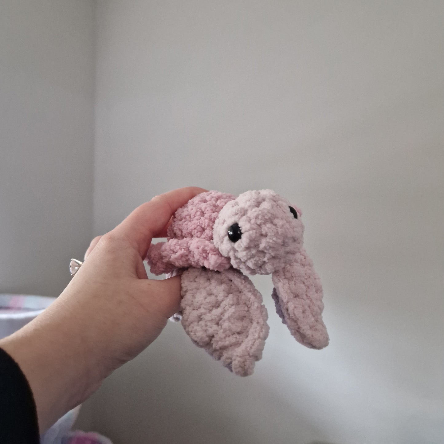 Pink sea turtle small crochet plushie