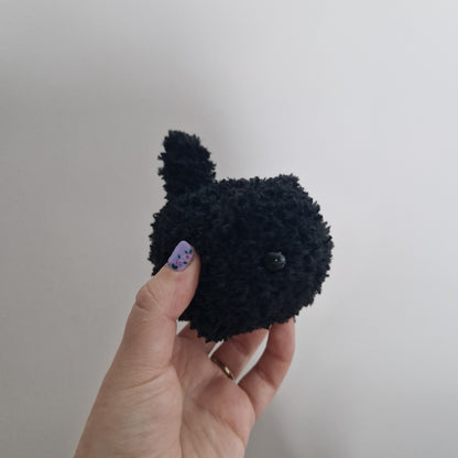Black cat fluffy small crochet plushie