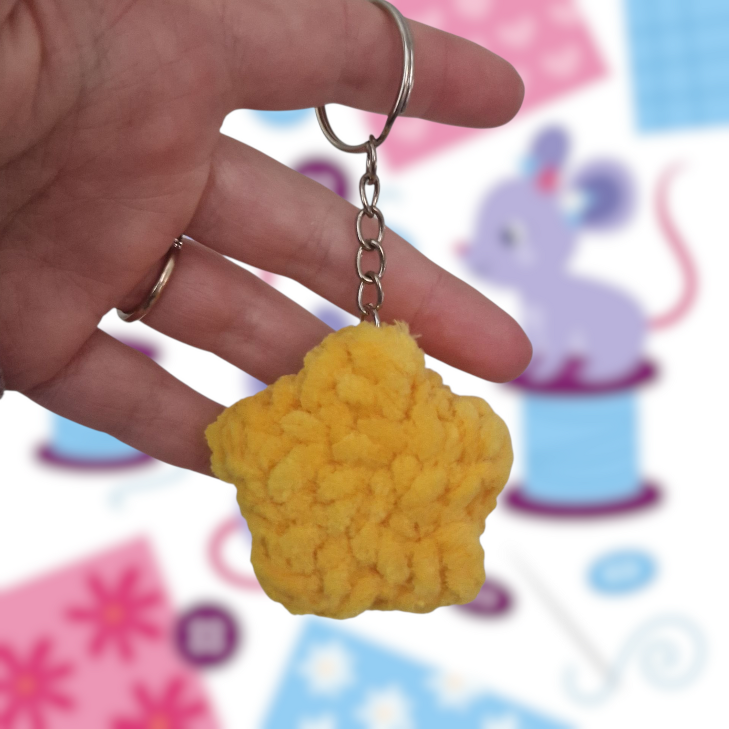 Star crochet keyring