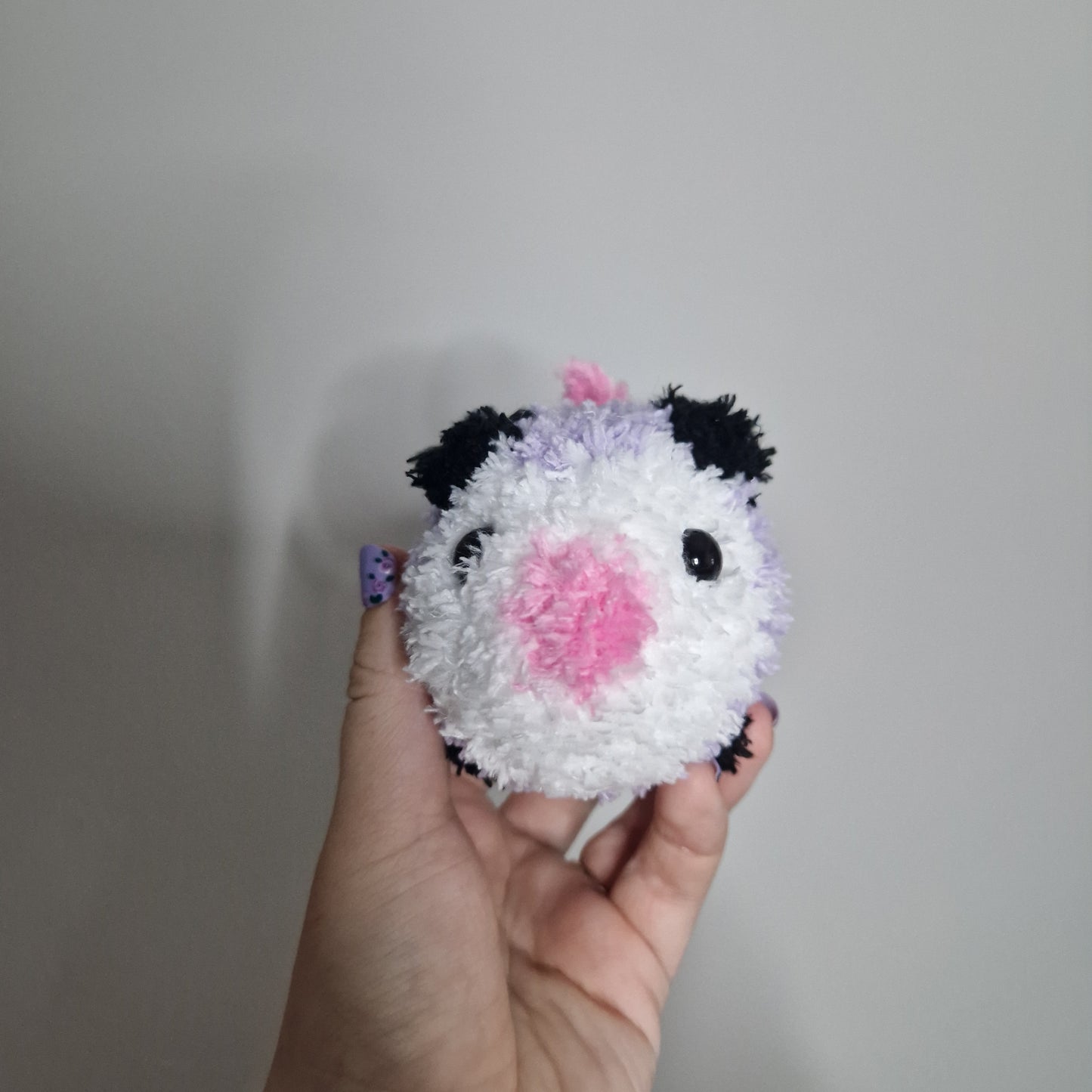 Lilac opossum fluffy small crochet plushie