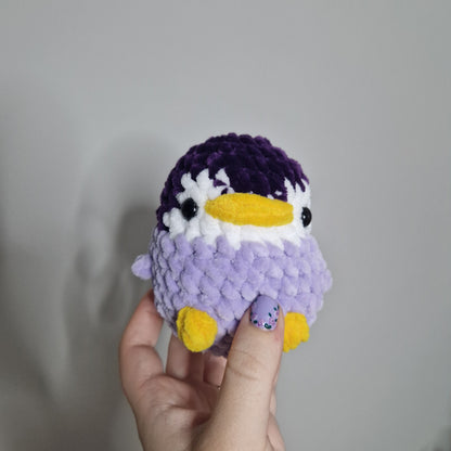 Purple penguin small crochet plushie