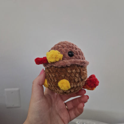Brown turkey crochet plushie