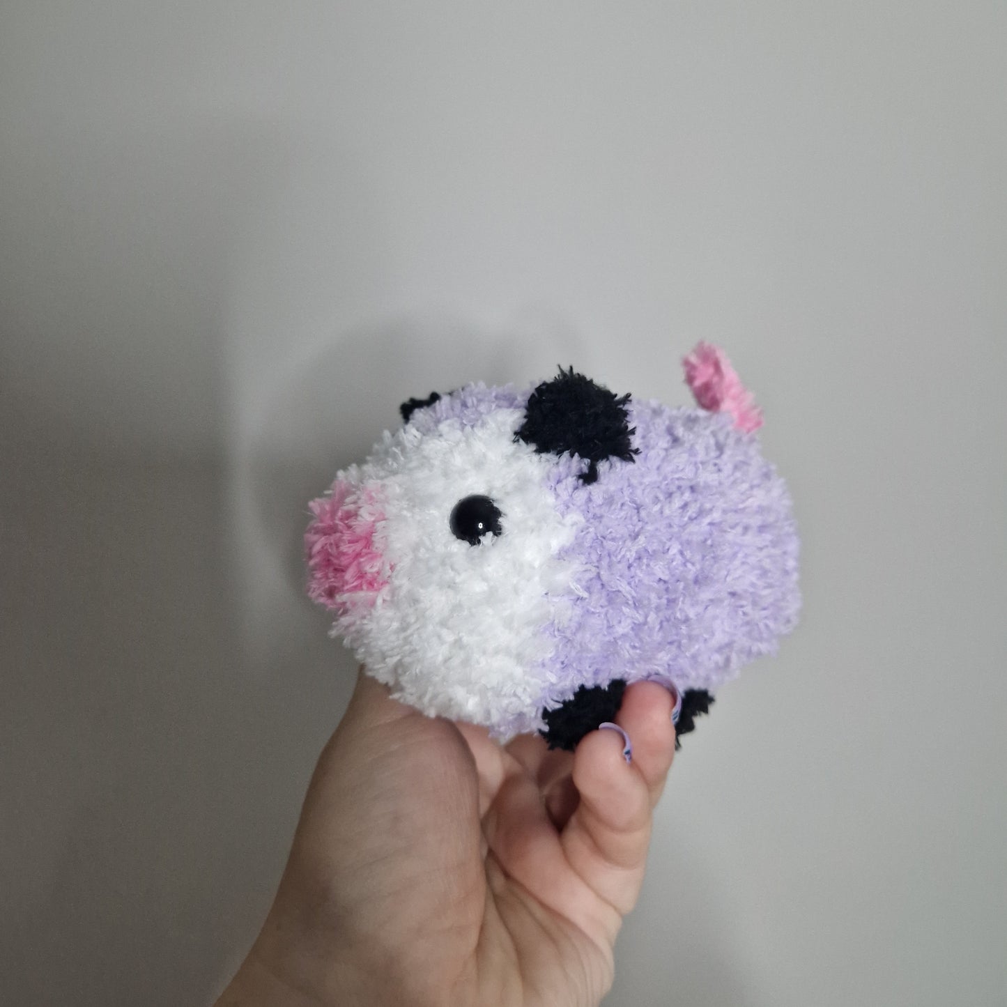 Lilac opossum fluffy small crochet plushie