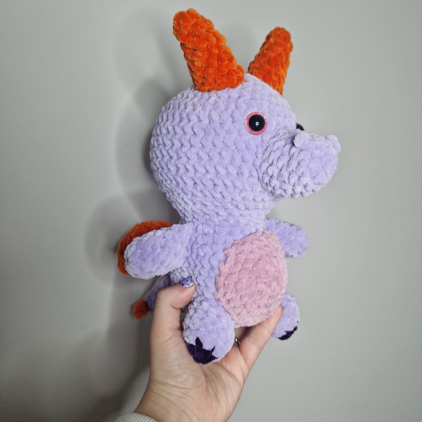 Lilac imagination dragon crochet plushie