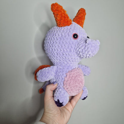Lilac imagination dragon crochet plushie
