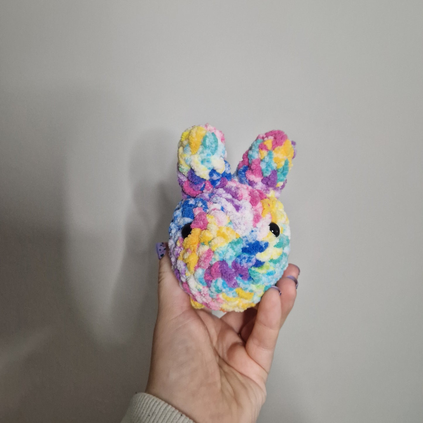 Rainbow bunny rabbit small crochet plushie