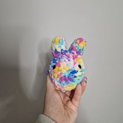 Rainbow bunny rabbit small crochet plushie