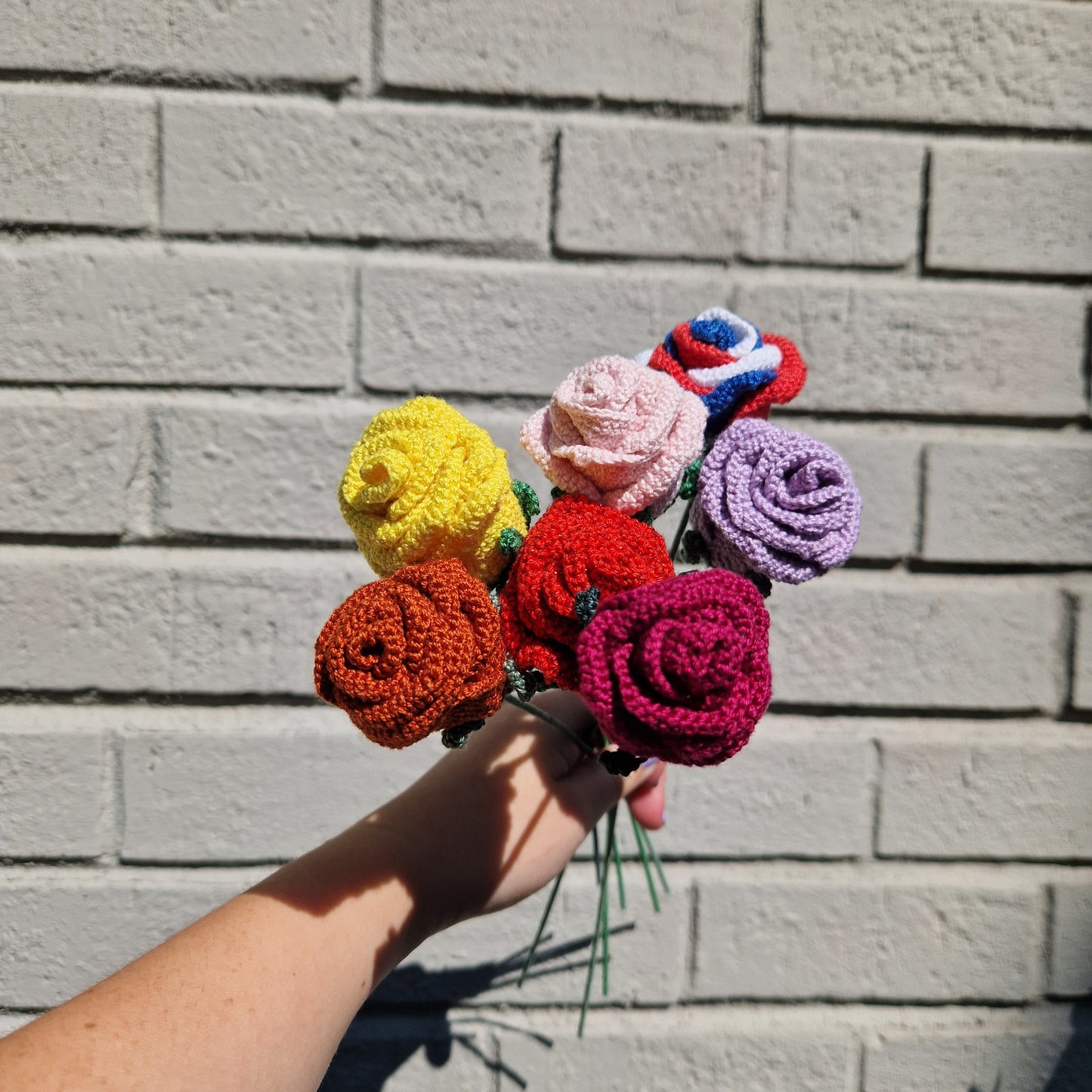 Rose microcrochet stem - ready to ship