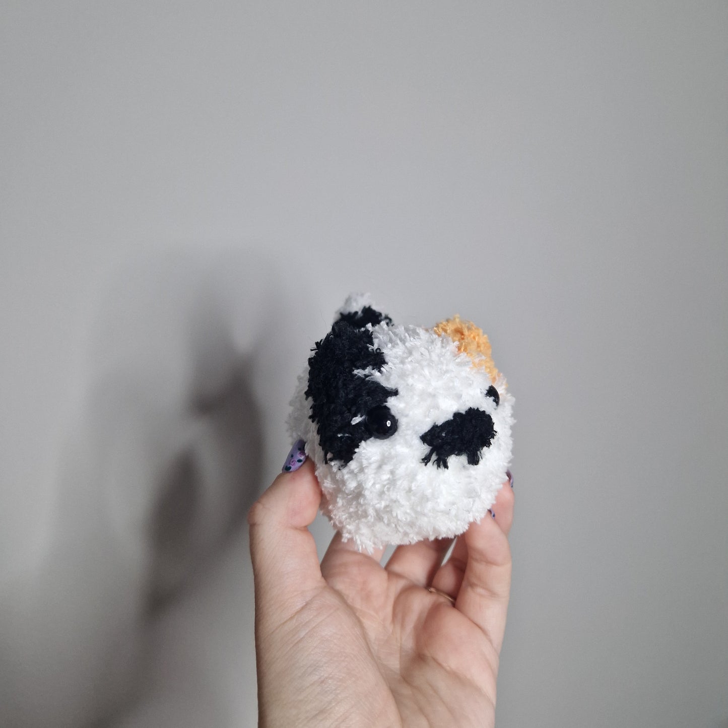 Calico cat fluffy small crochet plushie