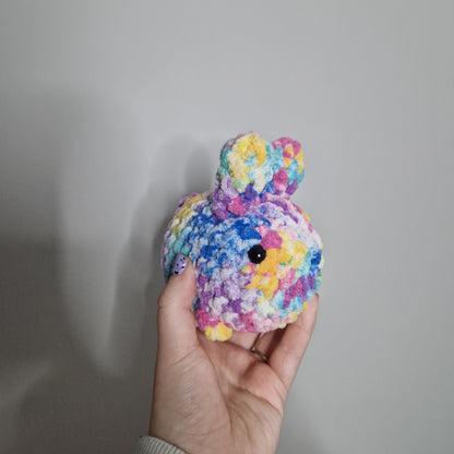 Rainbow bunny rabbit small crochet plushie