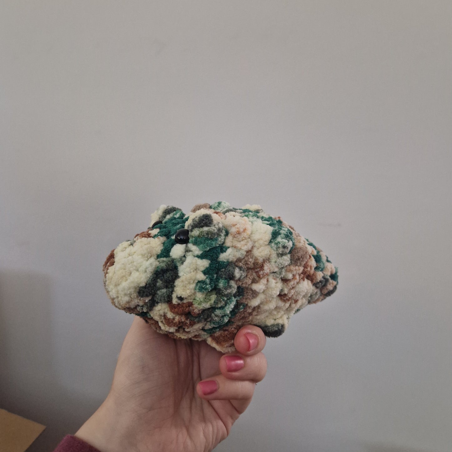 Brown, green alligator / crocodile crochet plushie