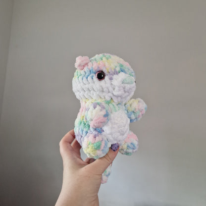 Pastel rainbow otter crochet plushie